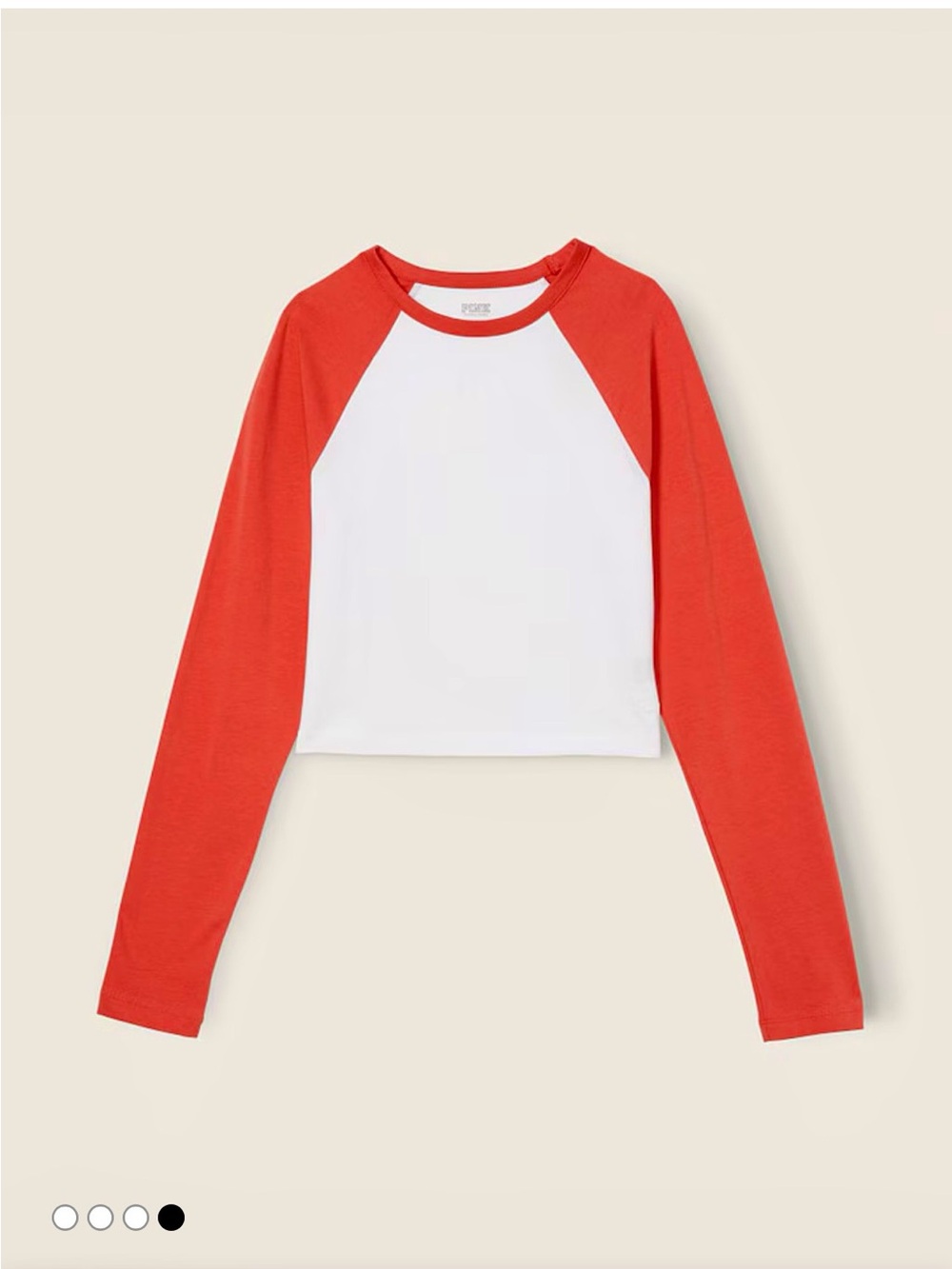 PINK Victoria’s Secret Color Block Chiefs Red CWhite Baseball Long Sleeve Size M